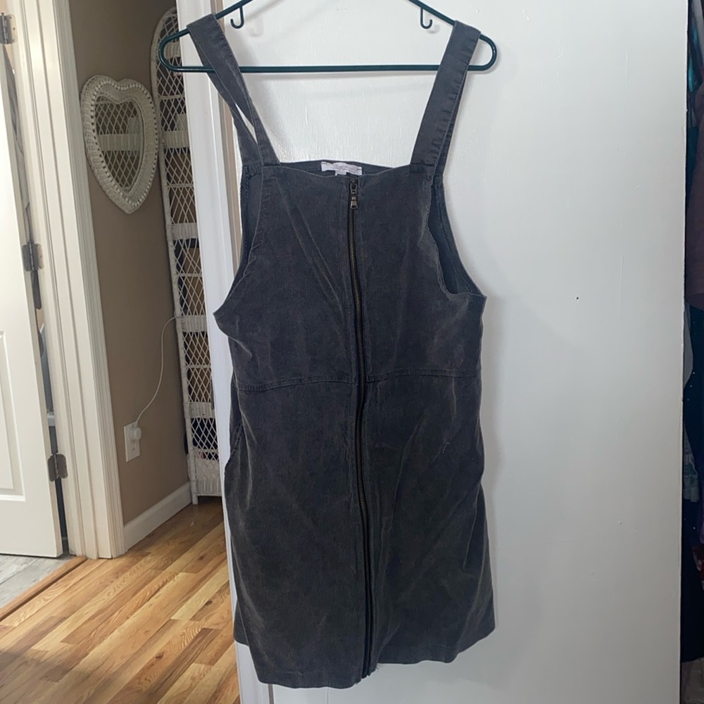 American Eagle gray corduroy overall dress